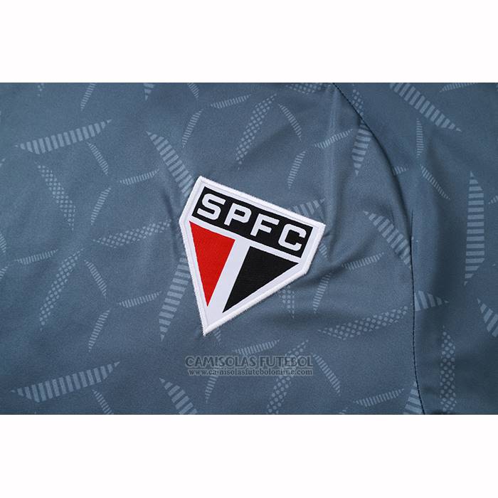 Fato de Treino Sao Paulo Manga Curta 2025-2026 Azul Cinza - Calcas Curta